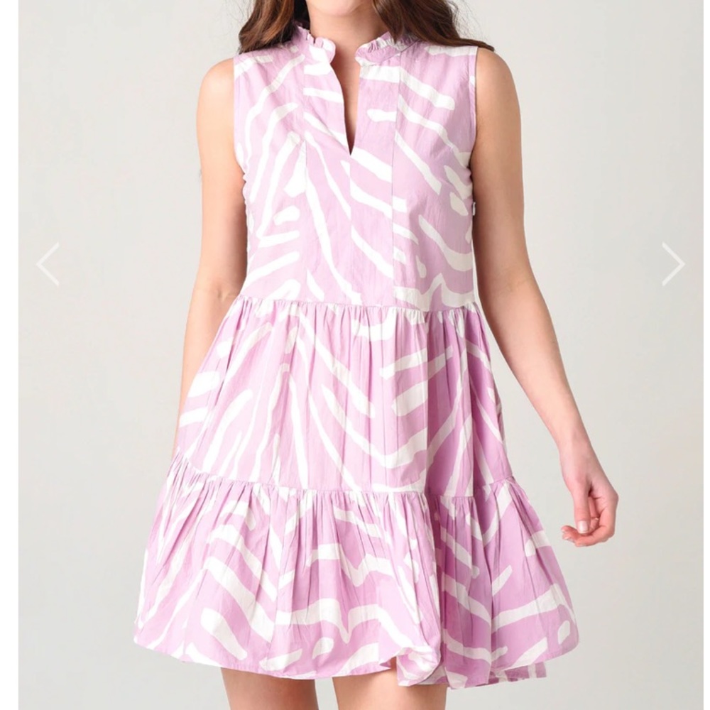 Oliphant Yoke Dress - Lilac/ Purple and White Flounce Style - Size Small